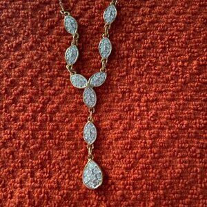 NWT Swarovski gold tone “Y” Adjustable Necklace